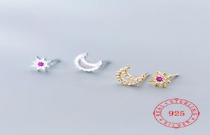 Bijoux mexicains entiers design unique en argent sterling 925 Lune et étoile Micro Pave CZ Boucles d'oreilles pour femmes de haute qualité 1643183