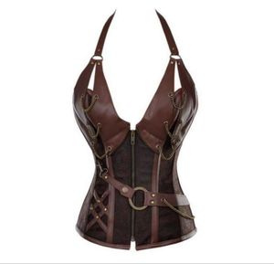 Todo de talla grande S6XL Sexy cuello en V profundo Halter Steampunk corsés y Bustiers XL XXL XXXL 4XL 5XL 6XL Tanga mujer Lingerie9755049