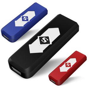 Briquet USB électronique Rechargeable sans flamme, allume-cigare LED coupe-vent détecteur d'argent, vente entière