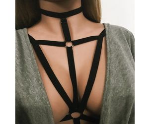 Toda la lencería gótica sexy Elástico Arnés atractivo Bustier Vendaje jaula sujetador lencería sin copas Vendaje Cinturón para el cuerpo Crop Tops Black6640644