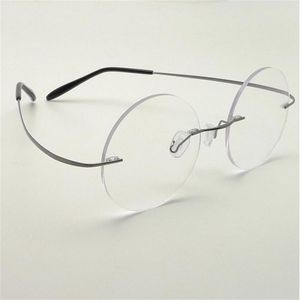 Whole-Steve Jobs Star Style Ultra-léger mémoire titane sans monture myopie E lunettes optiques cadre lunettes pour hommes Oculos De Grau 6Pcs235e