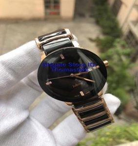 Des montres unisexes entières Lady Famous Modern Mens Qaurtz Fashion Black Ceramic Watch Ladies Casual Mens Sport Watch 37mm2437957