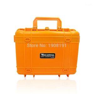 Étui dur entièrement imperméable avec mousse pour la caméra équipement de vidéos transportage Black Orange Abs Plastique Scellée Scellée Portable 237a