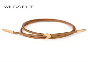 Femmes entières Nouvelles bracelets en cuir PU à double couche vintage Vintage usé Gold Zinc Alloy Moon Pendentif Ajustement Charme Bangles Jewelry 2319099