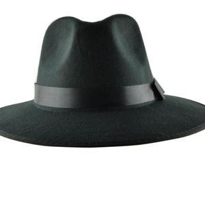 Whole-YOCCAS le long du chapeau d'hiver Vintage Jazz Cap Stage Visor British Men Sombreros Para Hombres Black Fedora Hats For Mens291r