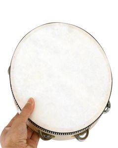 Whole10quot Musical Tambourine Tambourine Drum Round Percussion Gift for KTV Party Drumhead2308936