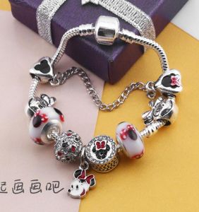 Whole925 Murano Dog Pendant Charm Beads Bracelet Fit P Cartoon Bracelet Jewelry7334481