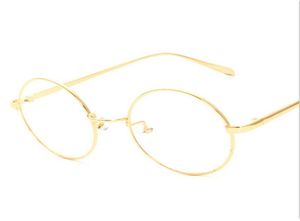 WholeNEW coreano retro borde completo marco de gafas de oro nerd fino METAL PREPPY STYLE gafas vintage computadora redonda UNISEX blac7877860