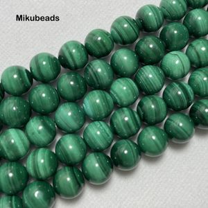 Natural en gros 758 mm une malachite lisses rond des perles en vrac pour faire des bijoux collier de pierre bricolage 15 