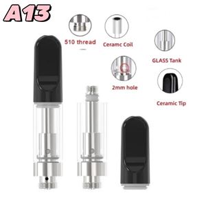 Atomizadores al por mayor 0.5ml 1.0ml TH205 Cartuchos de vapor de vapor de cerámica 510 Hilo grueso Vaporizador Vaporizador Cerámica de vidrio Vacío Boquilla de tornillo negro blanco en espuma