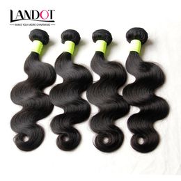 Vente en gros 10 Bundles 1KG Non Transformés 8A Péruvien Malaisien Indien Brésilien Vague de Corps Vierge Remy Cheveux Humains Tisse Couleur Naturelle Teintable