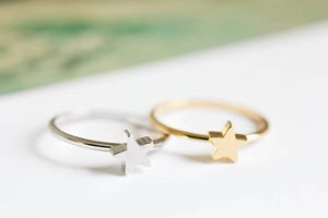 Venta al por mayor, 10 piezas/pentagrama más pequeño, anillo de aleación chapado en oro de 18 k, joyería de moda JZ223, el mejor regalo de vacaciones para mujeres y niñas