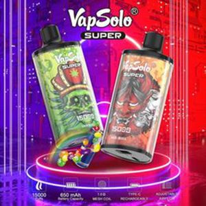 En gros 100% d'origine Vapsolo Super 15000 Puffs Vapes 15k Puff Vaper Bar jetable Crystal Vozol Wga Vista Wape E Cigarette Vapes Eu Warehouse