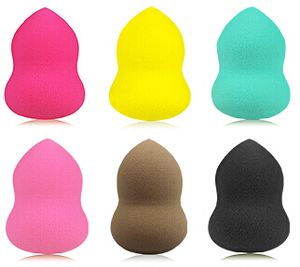 Venta al por mayor 1000 Uds esponjas de maquillaje Pro esponja de belleza mezcla de bases aplicadores de esponja en polvo Puff 10 colores 32*46mm