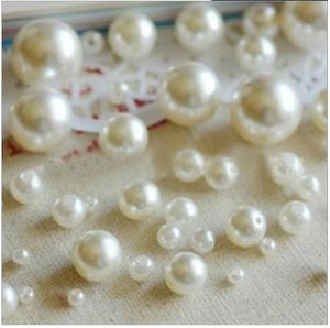 Venta al por mayor, envío gratis, 1000 Uds., nueva moda, perlas de imitación mixtas blancas, cuentas sueltas de 4mm, 6mm, 8mm, 10mm, 12mm, pulseras europeas DIY DIY