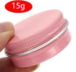 En gros 100 pcs 15g En Aluminium Métal Rose Bocaux Professionnel Cosmétique Récipient Rechargeable Crème Pot Pot Bouteille Maquillage Cas De Stockage Boxgood