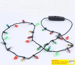En gros 100 PCS Led Collier Colliers Clignotant Perlé Lumière Jouets Cadeau De Noël DHL Fedex