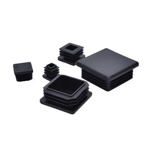 Wholesale- 10Pcs Black Plastic Blanking End Caps Square Inserts For Tube Pipe Box Section Furniture Accessories Wholesales