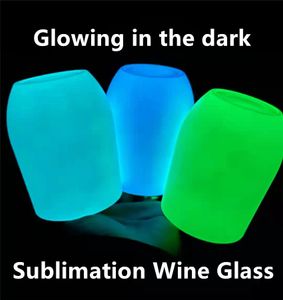 De gros! 12 oz sublimation lueur de vin de vin brillant dans les tasses de peinture lumineuses sombres en acier inoxydable bouteilles d'eau potable mugs de lait A12