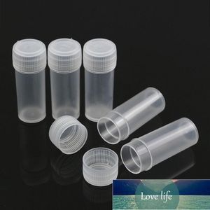 Venta al por mayor, 15 Uds., botella de muestra de plástico de 5g de volumen, 5ML, frasco pequeño para medicina, píldora, polvo, cápsula, contenedor de almacenamiento translúcido