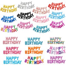 Joyeux anniversaire ballon bannière 16 pouces lettre ballon lettres ensemble feuille d'aluminium ballons décoratifs décorations de fête