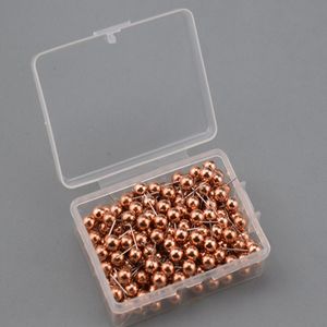 Vente en gros 200 pièces/boîte = 1 ensemble accessoires de bureau 6x17mm petites cartes punaises carte punaises, broche standard tête en plastique avec pointe en acier 15 couleurs