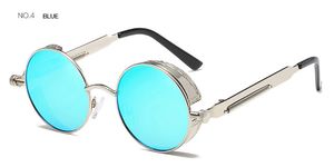 Gros-2018 Mode Vintage Rond Punk Lunettes De Soleil Femmes Rétro Steampunk Lunettes De Soleil pour Hommes Cercle En Métal Gothique Lunettes De Conduite UV400