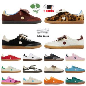 Samba Vegan Shoes Gazelles Trainers Zapatillas de deporte al aire libre zapatillas de deporte para hombres de color crema de terciopelo Rosa