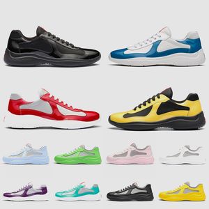 Mens Designer Casual Shoes Patent Leather Americas Cup Soft Rubber Fabric Sneaker Flat Trainers low top Sneakers Mesh America for Men Luxury Sports Sneakers