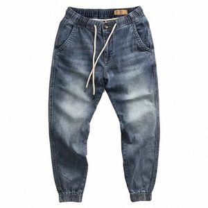 wholesale 2022 Nouveaux pantalons de sarouel à jambes larges en denim pour hommes pour jeunes étudiants Pantalons de survêtement en vrac avec cordon de serrage Baggy Jeans t6Pg #