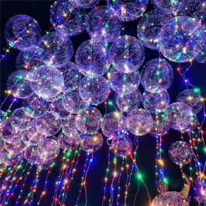Venta al por mayor 2022 Nueva Light Up LED String Lights Flasher Lighting Globo Wave Ball 18 pulgadas Globos de helio Navidad Decoración de Halloween