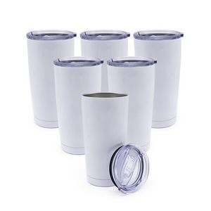 Venta al por mayor de tazas de sublimación de 20 oz con aislamiento al vacío de 20 oz, vasos de café de viaje para coche, tazas recubiertas de polvo con tapa deslizante SS1105