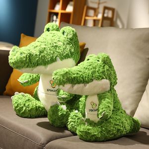 En gros 25cm 35cm 45cm dessin animé créatif assis crocodile en peluche jouet oreiller décoration intérieure cadeaux de vacances