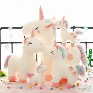 Venta al por mayor 30cm juguetes de peluche lindo pequeño unicornio caballo juguete animales de peluche suave niños muñeca de dibujos animados regalos de cumpleaños de Navidad