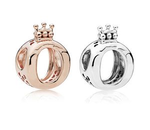 En gros 30 Pcs Rose Or Couronne Charme 925 En Argent Sterling Charmes Européens Perles Fit Pandora Bracelets Serpent Chaîne De Mode DIY Bijoux