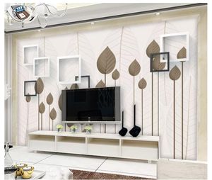 Gros-3D photo papier peint personnalisé 3d peintures murales papier peint Moderne feuille minimaliste canapé TV fond d'écran pour les murs 3d décor à la maison
