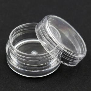 wholesale Envío gratis 3 ML Base transparente Frascos de contenedores de plástico vacíos Olla Tamaño de 3 gramos para crema cosmética Sombra de ojos Uñas Polvo Joyería LL