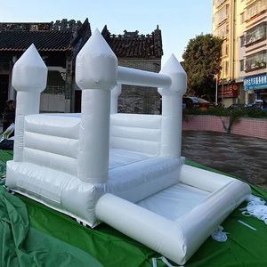 wholesale 3x2.5m (10x8.2ft) Avec ventilateur Maison de rebond gonflable blanche pour enfants pastel avec fosse à balles videur pour bébé moonwalks sautant équipement de jeu doux pour château gonflable