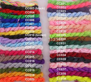 Venta al por mayor, 40 rollos de colores surtidos, 1mm, 1,5mm, cuentas de macramé, cuerdas de nailon trenzadas de cola de rata, hilo de cuerda Kumihimo para la fabricación de joyas Q1106