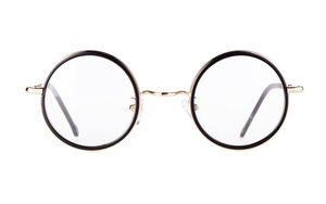 Wholesale-43mm Petite lunettes rondes cadre lunettes Prescription Verres prêts à Lens Clear Lens Rx-capable