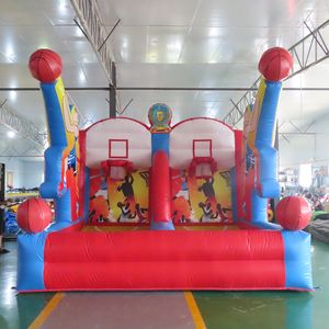 wholesale 4x3x3.5mH avec jeu de carnaval de cerceau de basket-ball gonflable 6balls / Basket-ball gonflable Double Shot pour jeu de terrain de jeu avec bateau libre de ventilateur