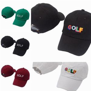 Venta al por mayor, 5 colores, nuevo The Creator Golf Hat, gorra de béisbol bordada con letras de Golf, gorras ajustables, gorras de pelota de Golf, 50 Uds.