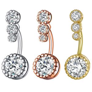 316l en acier inoxydable Diamond Boully Bouton Allergie Allergy Zircon Navel Ringe sexy Femmes Body Bijoux