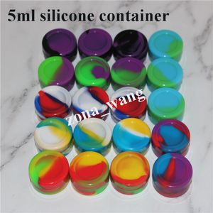 wholesale Frascos de 5 ml Contenedor de silicona de grado alimenticio Contenedores de silicona de cera 5 6 7 10 22 26 ml