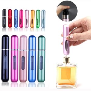 Venta al por mayor, Mini botella de Perfume recargable portátil de 5ml con bomba de aroma en aerosol, envases cosméticos vacíos, botella atomizadora para herramienta de viaje