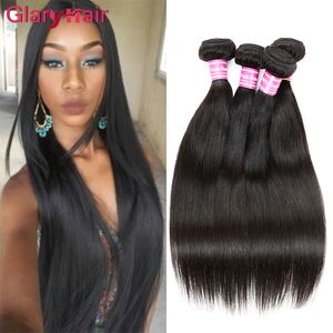 Vente en gros 6 pcs Péruvienne Cheveux Weave Bundles Non Transformés Indien Malaisien Cambodgien Brésilien Vierge Cheveux Raides Extensions de Cheveux Humains Bruts