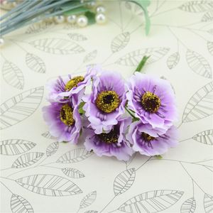 Al por mayor- 60pcs gran cereza de seda handmake flores artificiales decoración de boda de boda diy caja de regalo de recortes artesanales florales falsas