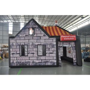 Venta al por mayor 6mLx6mWx4mH (20x20x13.2ft) pequeño pub irlandés inflable de Oxford, tienda de bar portátil para pubs móviles para decoración de fiestas en clubes nocturnos