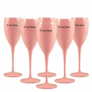 Veuve Clicquot – coupes à Champagne pour fête du vin, flûtes en verre VCP, gobelet en plastique Orange, glace de noël impériale, vente en gros, 6 pièces