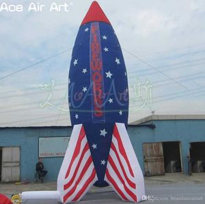 wholesale 8m 26ftH con soplador Modelo de cohete Fuegos artificiales de flecha inflables de pie con ventilador gratis y gratis para la venta